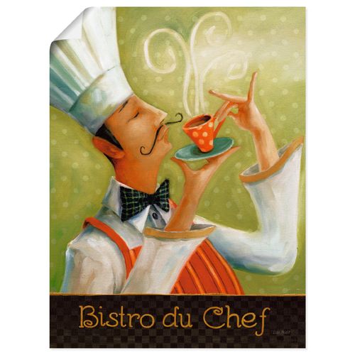 4055327755900 - Wandbild ARTLAND Cafe Moustache I Bilder Gr B H 30 cm x 40 cm Poster Getränke Hochformat 1 St grün Bild Leinwandbild Kunstdrucke Bilder als Leinwandbild Wandaufkleber oder Poster in versch Größen