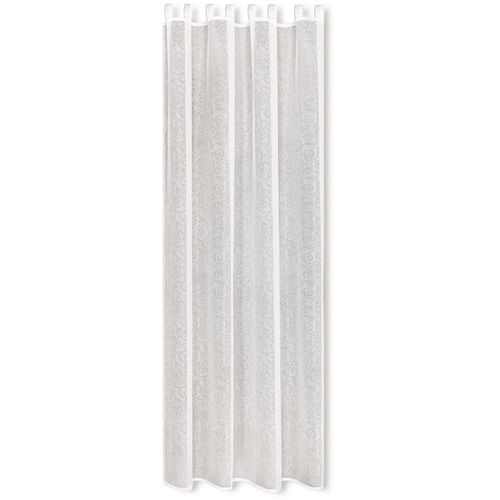 4007863554714 - Vorhang Hanka Gardinen Gr 235 cm Schlaufen 140 cm weiß Schlaufen Schlaufenschal mit Prägedruck
