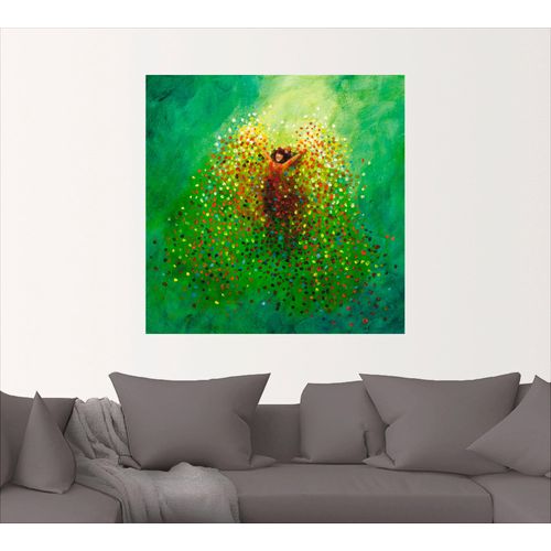 4057738566564 - Wandbild ARTLAND Sich selbst feiern Bilder Gr B H 50 cm x 50 cm Wandaufkleber - Vinyl Frau 1 St grün Bild Kunstdruck Kunstdrucke Bilder als Leinwandbild Wandaufkleber oder Poster in versch Größen
