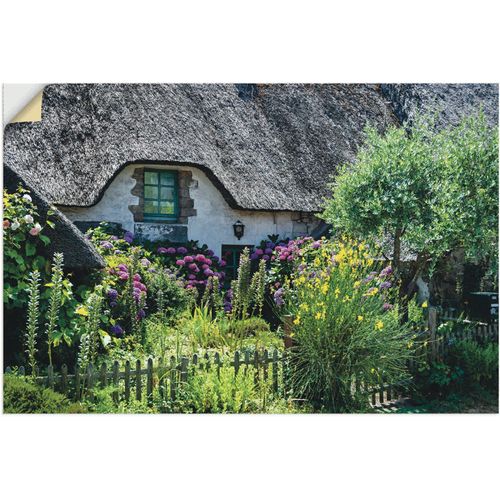 4062144679166 - Wandbild ARTLAND Altes Landhaus im Norden Frankreichs Bilder Gr B H 60 cm x 40 cm Wandaufkleber - Vinyl Gartenbilder Querformat 1 St grün Kunstdrucke als Alubild Leinwandbild Wandaufkleber oder Poster in versch Größen