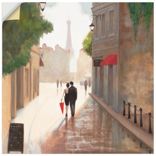 4062144442753 - Wandbild ARTLAND Paris Romanze I Bilder Gr B H 70 cm x 70 cm Wandaufkleber - Vinyl Frankreich quadratisch 1 St beige (naturfarben) Bild Poster Bilder als Leinwandbild Wandaufkleber oder in versch Größen