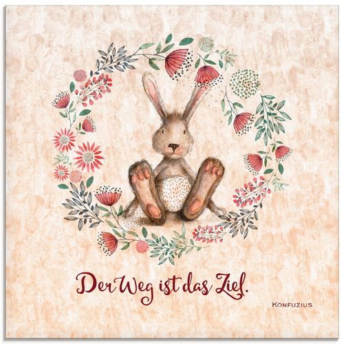 4057738113638 - Glasbild ARTLAND Lebensweisheit Das Ziel Bilder Gr B H 20 cm x 20 cm Glasbild Tiere quadratisch 1 St beige (naturfarben) Bild Glasbild Glasbilder Bilder in verschiedenen Größen