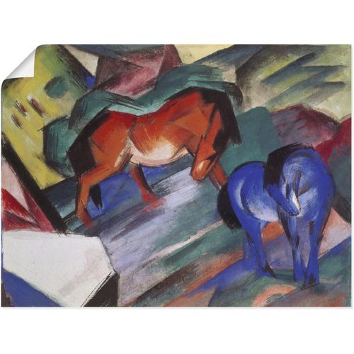 4055327542296 - Wandbild ARTLAND Rotes und blaues Pferd 1912 Bilder Gr B H 40 cm x 30 cm Poster Haustiere 1 St bunt Bild Poster Bilder als Leinwandbild Wandaufkleber oder in versch Größen