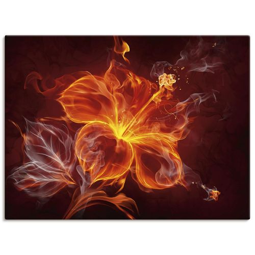 4055327780285 - Wandbild ARTLAND Feuerblume Bilder Gr B H 40 cm x 30 cm Leinwandbild Blumen Querformat 1 St rot Bild Poster Bilder als Leinwandbild Wandaufkleber oder in versch Größen