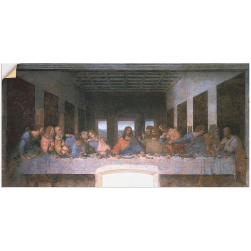 4062144525210 - Wandbild ARTLAND Das letzte Abendmahl Bilder Gr B H 100 cm x 50 cm Wandaufkleber - Vinyl Religion 1 St braun Bild Poster Bilder als Leinwandbild Wandaufkleber oder in versch Größen