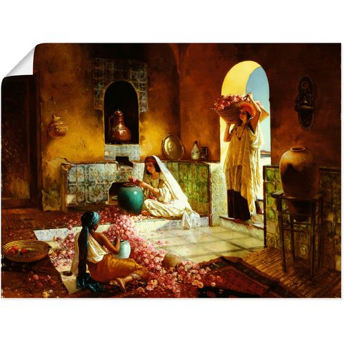 4055327547833 - Wandbild ARTLAND Die Rosenernte Bilder Gr B H 80 cm x 60 cm Poster Frau 1 St bunt Bild Leinwandbild Kunstdrucke Bilder als Leinwandbild Wandaufkleber oder Poster in versch Größen