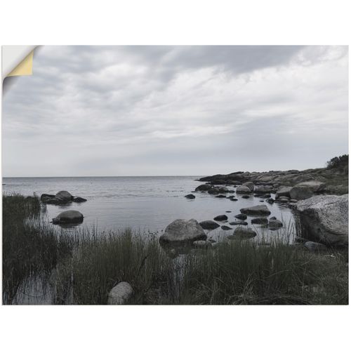 4062144300008 - Wandbild ARTLAND Einsame Bucht am Meer Bilder Gr B H 60 cm x 45 cm Wandaufkleber - Vinyl Gewässer 1 St grau Bild Kunstdruck Kunstdrucke Bilder als Leinwandbild Wandaufkleber oder Poster in versch Größen