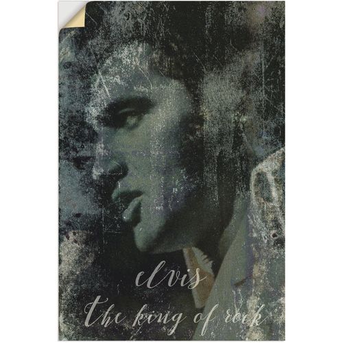 4062144304549 - Wandbild ARTLAND Elvis the King Bilder Gr B H 40 cm x 60 cm Wandaufkleber - Vinyl Musiker 1 St grün Bild Kunstdruck Kunstdrucke Bilder als Alubild Leinwandbild Wandaufkleber oder Poster in versch Größen