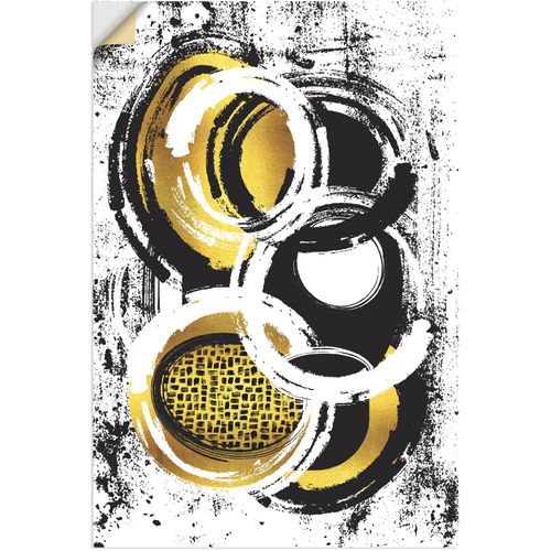 4062144614730 - Wandbild ARTLAND Abstrakte Malerei Nr 2 gold Bilder Gr B H 20 cm x 30 cm Wandaufkleber - Vinyl Muster Hochformat 1 St goldfarben Kunstdrucke als Alubild Leinwandbild Wandaufkleber oder Poster in versch Größen