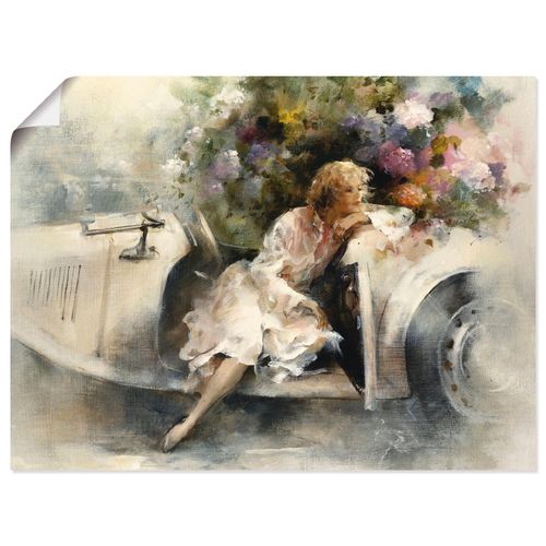 4057738446552 - Wandbild ARTLAND Tagträumer Bilder Gr B H 120 cm x 90 cm Poster Frau Querformat 1 St beige (naturfarben) Bild Poster Bilder als Leinwandbild Wandaufkleber oder in versch Größen