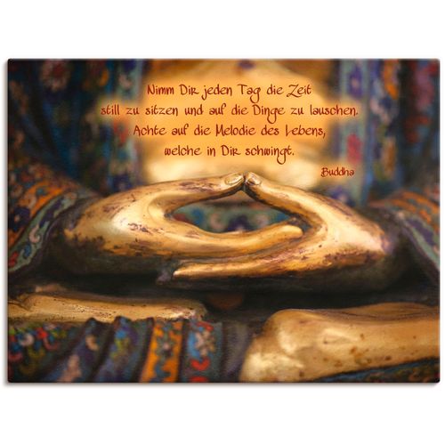 4055327262965 - Wandbild ARTLAND Weisheit Bilder Gr B H 80 cm x 60 cm Leinwandbild Religion 1 St goldfarben Bild Kunstdruck Poster Bilder als Leinwandbild Wandaufkleber oder in versch Größen
