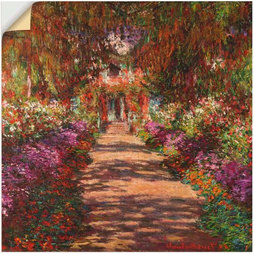 4062144486214 - Wandbild ARTLAND Weg in Monets Garten Giverny 1902 Bilder Gr B H 50 cm x 50 cm Wandaufkleber - Vinyl Garten 1 St bunt Bild Leinwandbild Kunstdrucke Bilder als Alubild Leinwandbild Wandaufkleber oder Poster in versch Größen