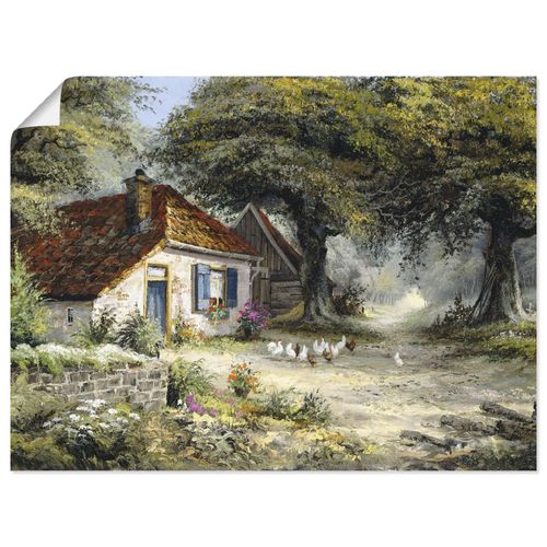 4057738442226 - Wandbild ARTLAND Märchenhaftes Ferienhaus Bilder Gr B H 80 cm x 60 cm Poster Garten Querformat 1 St grün Bild Poster Bilder als Leinwandbild Wandaufkleber oder in versch Größen