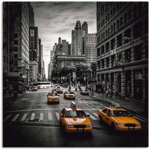 4059745290036 - Wandbild ARTLAND New York City Verkehr 5th Avenue Bilder Gr B H 70 cm x 70 cm Leinwandbild Amerika 1 St schwarz Bild Kunstdruck Kunstdrucke Bilder als Alubild Leinwandbild Wandaufkleber oder Poster in versch Größen