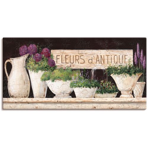 4055327159838 - Wandbild ARTLAND Antike Blumen Bilder Gr B H 100 cm x 50 cm Leinwandbild Vasen & Töpfe 1 St beige (naturfarben) Bild Poster Bilder als Alubild Leinwandbild Wandaufkleber oder in versch Größen