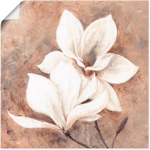 4055327274142 - Wandbild ARTLAND Klassische Magnolien Bilder Gr B H 70 cm x 70 cm Poster Blumen 1 St beige (naturfarben) Bild Leinwandbild Kunstdrucke Bilder als Alubild Leinwandbild Wandaufkleber oder Poster in versch Größen