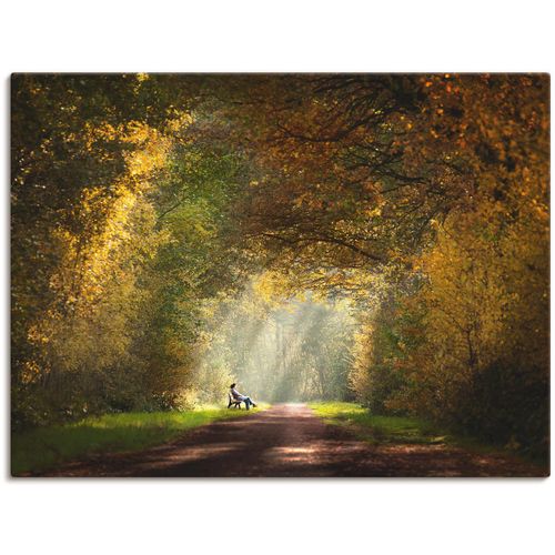 4055327619295 - Wandbild ARTLAND Licht am Ende des Tunnels Bilder Gr B H 60 cm x 45 cm Leinwandbild Wald 1 St grün Bild Kunstdruck Leinwandbild Kunstdrucke Bilder als Leinwandbild Wandaufkleber oder Poster in versch Größen