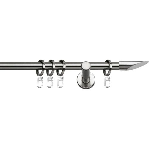 4042627047798 - Gardinenstange Marbella indeko Ø 12 mm 1-läufig Fixmaß verschraubt Stahl Komplett-Set inkl Ringen und Montagematerial silberfarben 4042627047798 - Gardinenstange Marbella indeko Ø 12 mm 1-läufig Fixmaß verschraubt Stahl Komplett-Set inkl Ringen und Montagematerial silberfarben