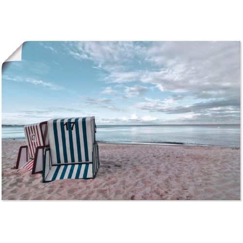 4059745572163 - Wandbild ARTLAND Einsame Strandkörbe am Ostseestrand Bilder Gr B H 60 cm x 40 cm Poster Strand 1 St blau Bild Kunstdruck Kunstdrucke Bilder als Alubild Leinwandbild Wandaufkleber oder Poster in versch Größen