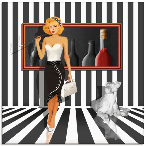 4057738034049 - Glasbild ARTLAND Das Damenquartett 4 Schwarz-Weiss Bilder Gr B H 20 cm x 20 cm Glasbild Frau quadratisch 1 St schwarz Bild Glasbild Glasbilder Bilder in verschiedenen Größen