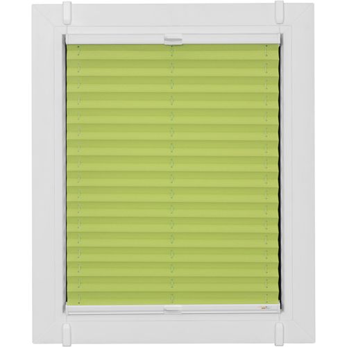 4001442861828 - Plissee One Size Style Crepe Plissees Gr 100 cm zweiseitig verschiebbar 70 cm grün (grün weiß weiß) Plissees ohne Bohren Zubehörfarbe zum Klemmen