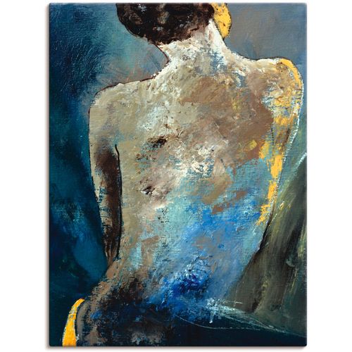 4057738894865 - Wandbild ARTLAND Rücken einer Nackten Bilder Gr B H 45 cm x 60 cm Leinwandbild Frau Hochformat 1 St blau Bild Poster Bilder als Alubild Leinwandbild Wandaufkleber oder in versch Größen
