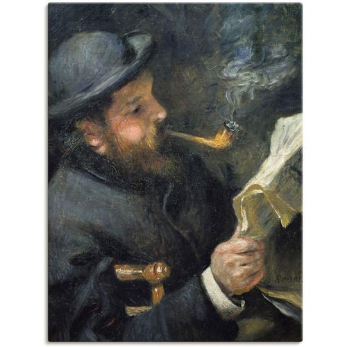 4055327657365 - Wandbild ARTLAND Bildnis Claude Monet mit Pfeife Bilder Gr B H 30 cm x 40 cm Leinwandbild Mann 1 St schwarz Bild Leinwandbild Kunstdrucke Bilder als Leinwandbild Wandaufkleber oder Poster in versch Größen