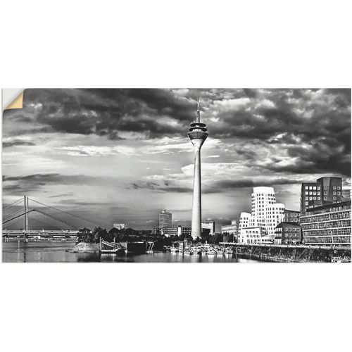 4062144308301 - Wandbild ARTLAND Düsseldorf Collage Skyline 10 Bilder Gr B H 100 cm x 50 cm Wandaufkleber - Vinyl Deutschland 1 St schwarz Bild Kunstdruck Kunstdrucke Bilder als Leinwandbild Wandaufkleber oder Poster in versch Größen