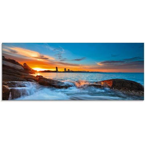 4058661629081 - Glasbild ARTLAND Sonnenuntergangszeit am Hua-Hin Strand Bilder Gr B H 125 cm x 50 cm Glasbild Gewässer 1 St blau Glasbilder in verschiedenen Größen 4058661629081 - Glasbild ARTLAND Sonnenuntergangszeit am Hua-Hin Strand Bilder Gr B H 125 cm x 50 cm Glasbild Gewässer 1 St blau Glasbilder in verschiedenen Größen