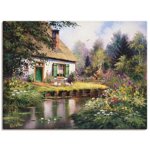 4057738447412 - Wandbild ARTLAND Am Bach Bilder Gr B H 60 cm x 45 cm Leinwandbild Garten Querformat 1 St grün Bild Leinwandbild Kunstdrucke Bilder als Leinwandbild Wandaufkleber oder Poster in versch Größen