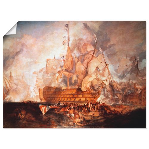 4055327812559 - Wandbild ARTLAND Schlacht bei Trafalgar Bilder Gr B H 40 cm x 30 cm Poster Boote & Schiffe Querformat 1 St orange Bild Poster Bilder als Leinwandbild Wandaufkleber oder in versch Größen