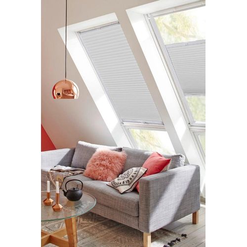4001442779888 - Dachfensterplissee StartUp Style Honeycomb VD Plissees Gr 1159 cm zweiseitig verschiebbar 1174 cm weiß (weiß weiß) Dachfensterplissees mit Führungsschienen