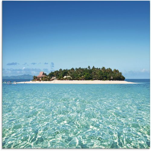 4058661790606 - Glasbild ARTLAND Verblüffende Fiji Insel und klares Meer Bilder Gr B H 20 cm x 20 cm Gewässer 1 St blau Glasbilder Bilder in verschiedenen Größen