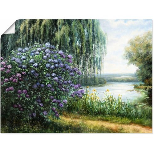 4062144542606 - Wandbild ARTLAND Am See Bilder Gr B H 120 cm x 90 cm Poster Seebilder Querformat 1 St blau Kunstdrucke als Alubild Leinwandbild Wandaufkleber oder Poster in versch Größen