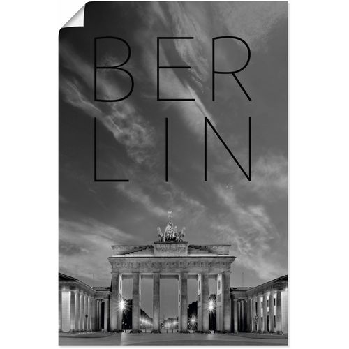 4062144740804 - Wandbild ARTLAND Brandenburger Tor in Berlin Bilder Gr B H 40 cm x 60 cm Poster Berlin Hochformat 1 St schwarz Kunstdrucke als Alubild Leinwandbild Wandaufkleber oder Poster in versch Größen