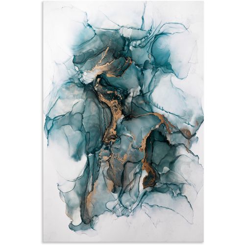 4062144816530 - Wandbild ARTLAND Samurai Bilder Gr B H 80 cm x 120 cm Alu-Dibond-Druck Gegenstandslos Hochformat 1 St blau Kunstdrucke als Alubild Leinwandbild Wandaufkleber oder Poster in versch Größen