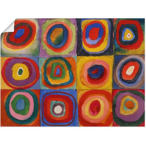 4057738040767 - Wandbild ARTLAND Quadrate und konzentrische Ringe 1913 Bilder Gr B H 60 cm x 45 cm Poster Muster 1 St bunt Bild Leinwandbild Kunstdrucke Bilder als Leinwandbild Wandaufkleber oder Poster in versch Größen