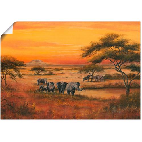4055327300728 - Wandbild ARTLAND Afrika Elefanten Bilder Gr B H 100 cm x 70 cm Poster Afrika 1 St orange Bild Metallbild Metallbilder Bilder als Alubild Leinwandbild Wandaufkleber oder Poster in versch Größen 4055327300728 - Wandbild ARTLAND Afrika Elefanten Bilder Gr B H 100 cm x 70 cm Poster Afrika 1 St orange Bild Metallbild Metallbilder Bilder als Alubild Leinwandbild Wandaufkleber oder Poster in versch Größen