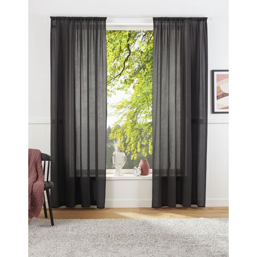 4004567282653 - Vorhang LEGER HOME BY LENA GERCKE Lanea Gardinen Gr 245 cm Stangendurchzug 135 cm grau (anthrazit) Stangendurchzug Leinenoptik 1 Schal verschiedene Größen