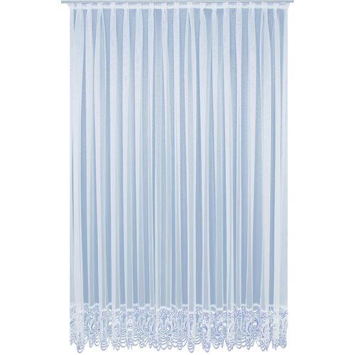 4004567102951 - Gardine WIRTH Elena Gardinen Gr 145 cm Faltenband 300 cm weiß Fertiggardine Fertigstore Gardine Gardinenstore Langstore Küchengardinen Store veredelt mit echter Plauener Spitze Stickerei gerade