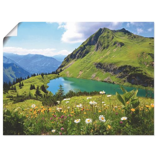 4055327881944 - Wandbild ARTLAND Seealpsee Bilder Gr B H 40 cm x 30 cm Poster Berge Querformat 1 St grün Bild Poster Bilder als Leinwandbild Wandaufkleber oder in versch Größen