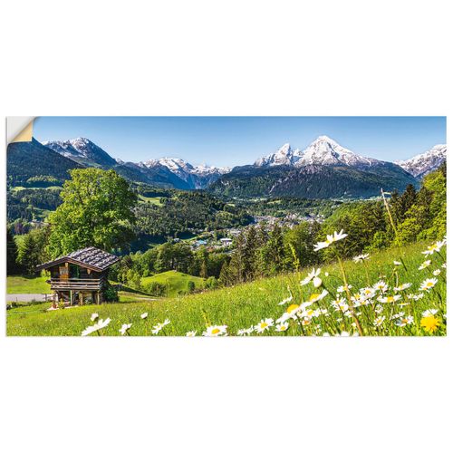 4057738318644 - Wandbild ARTLAND Landschaft in den Bayerischen Alpen Bilder Gr B H 100 cm x 50 cm Wandaufkleber - Vinyl Berge Querformat 1 St grün Bild Leinwandbild Kunstdrucke Bilder als Alubild Leinwandbild Wandaufkleber oder Poster in versch Größen