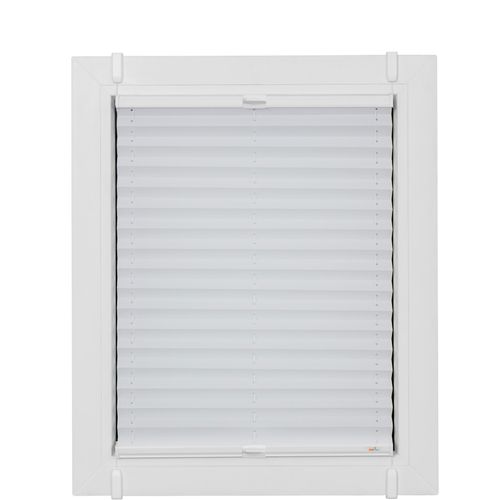 4001442857333 - Plissee One Size Style Crepe Plissees Gr 130 cm zweiseitig verschiebbar 70 cm weiß (weiß weiß weiß) Plissees ohne Bohren Zubehörfarbe zum Klemmen