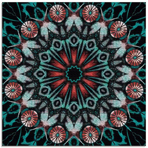 4055327235945 - Glasbild ARTLAND Mandala Schutz des Kriegers Bilder Gr B H 20 cm x 20 cm Glasbild Muster quadratisch 1 St schwarz Bild Glasbild Glasbilder Bilder in verschiedenen Größen