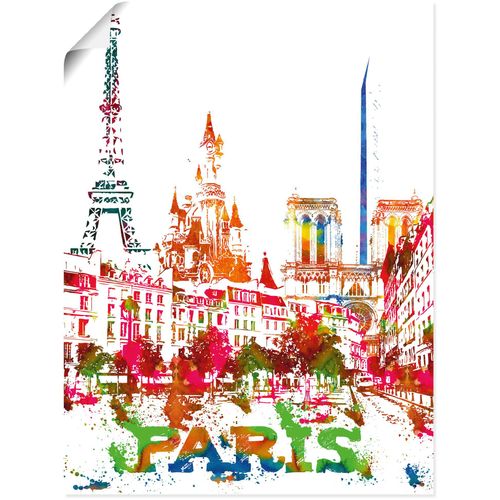 4062144716939 - Wandbild ARTLAND Paris Grafik Bilder Gr B H 30 cm x 40 cm Poster Paris Hochformat 1 St bunt Kunstdrucke als Alubild Leinwandbild Wandaufkleber oder Poster in versch Größen