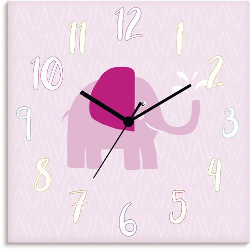 4062144362167 - Wanduhr ARTLAND Elefant auf rosa Wanduhren Gr B H T 30 cm x 30 cm x 03 cm Funkuhr pink Wanduhren wahlweise mit Quarz- oder Funhuhrwerk lautlos ohne Tickgeräusche 4062144362167 - Wanduhr ARTLAND Elefant auf rosa Wanduhren Gr B H T 30 cm x 30 cm x 03 cm Funkuhr pink Wanduhren wahlweise mit Quarz- oder Funhuhrwerk lautlos ohne Tickgeräusche