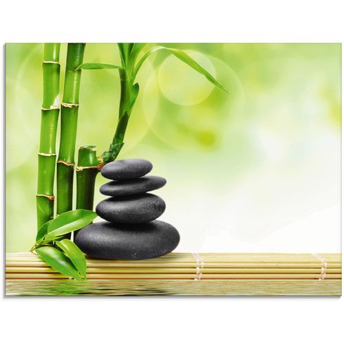 4062144158982 - Glasbild ARTLAND Spa Konzept Zen Basaltsteine Bilder Gr B H 60 cm x 45 cm Glasbild Zen 1 St grün Glasbilder in verschiedenen Größen