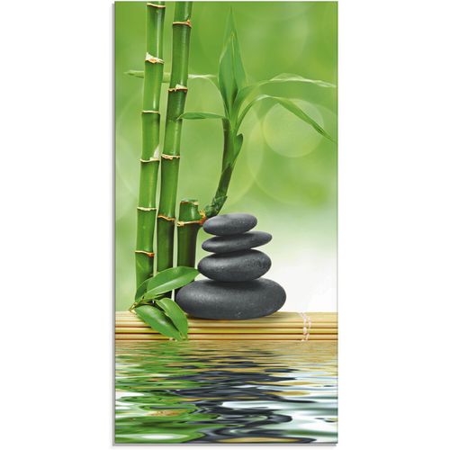 4055327042895 - Glasbild ARTLAND Spa Konzept Zen Basaltsteine Bilder Gr B H 30 cm x 60 cm Zen 1 St grün Glasbilder Bilder in verschiedenen Größen