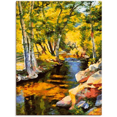 4062144707111 - Wandbild ARTLAND Bach mit Felsen Bilder Gr B H 45 cm x 60 cm Leinwandbild Waldbilder Hochformat 1 St gelb Kunstdrucke als Alubild Leinwandbild Wandaufkleber oder Poster in versch Größen 4062144707111 - Wandbild ARTLAND Bach mit Felsen Bilder Gr B H 45 cm x 60 cm Leinwandbild Waldbilder Hochformat 1 St gelb Kunstdrucke als Alubild Leinwandbild Wandaufkleber oder Poster in versch Größen