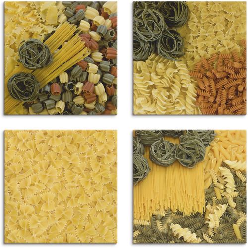 4062144353783 - Leinwandbild ARTLAND Nudeln I bis IV Bilder Gr B H 30 cm x 30 cm Leinwandbild Getreide quadratisch 4 St bunt Bild Leinwandbild Leinwandbilder Bilder 4er Set verschiedene Größen